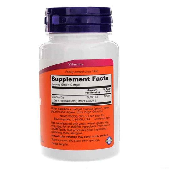 Vitamin D-3 5,000 IU, NOW